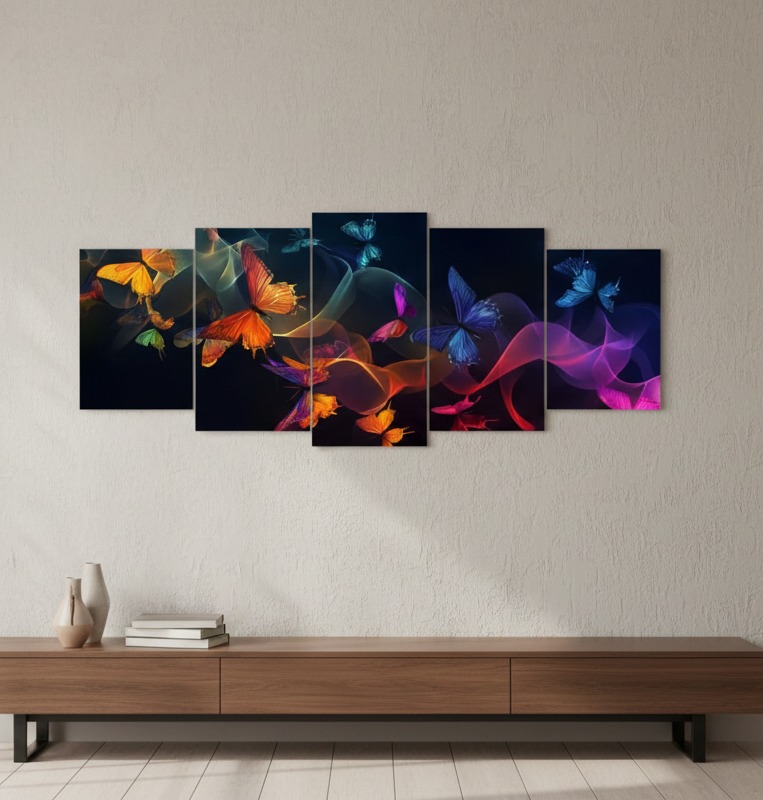 5 Piece Butterfly Wall Art Set